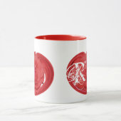 Mug Initiales de monogramme Rose Fleur Personnalisée (Centre)