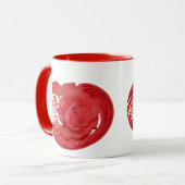 Mug Initiales de monogramme Rose Fleur Personnalisée (Devant gauche)