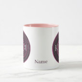 Mug Initiales de monogramme Tourbillons de prune Perso (Centre)