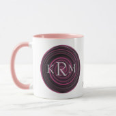 Mug Initiales de monogramme Tourbillons de prune Perso (Gauche)