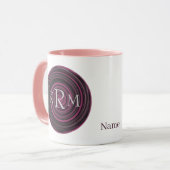 Mug Initiales de monogramme Tourbillons de prune Perso (Devant gauche)