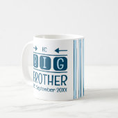 Mug Initiales du grand frère mois année bleu (Devant gauche)