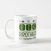 Mug Initiales du grand frère mois année de création ve (Gauche)