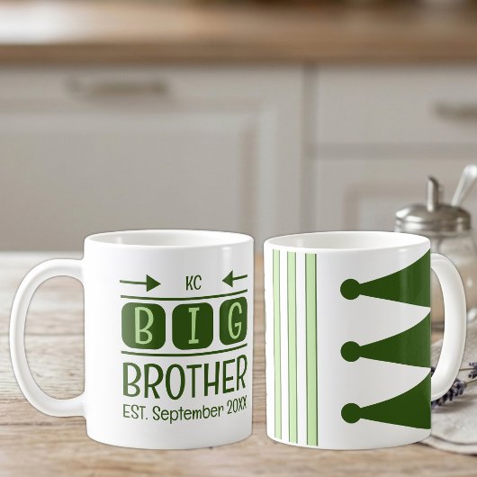 Mug Initiales du grand frère mois année de création ve