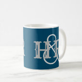 Mug Initiales d'un couple heureux sur un (Devant droit)