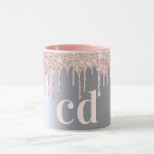 Mug Initiales en or rose argent (Centre)