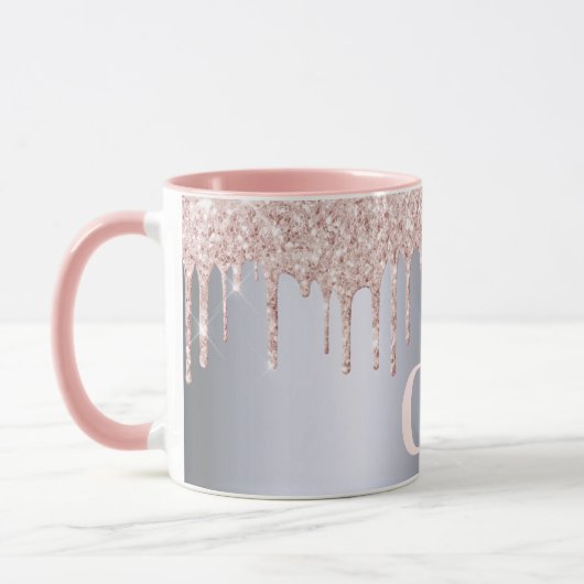 Mug Initiales en or rose argent (Gauche)