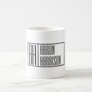 Mug Initiales minimales modernes et logo de nom