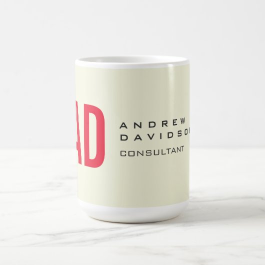 Mug Initiales minimalistes modernes Monogramme rouge B (Centre)