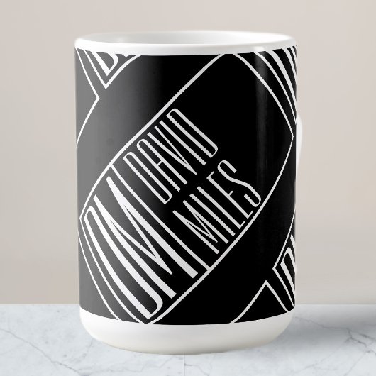 Mug Initiales modernes avec motif de monogramme de nom