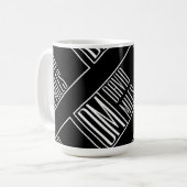 Mug Initiales modernes avec motif de monogramme de nom (Devant gauche)