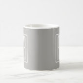 Mug Initiales Monogramme | Blanc Sur Gris Clair (Centre)