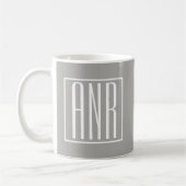 Mug Initiales Monogramme | Blanc Sur Gris Clair (Gauche)