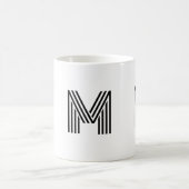 Mug Initiales Monogrammées Simple Minimaliste Moderne (Centre)