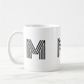 Mug Initiales Monogrammées Simple Minimaliste Moderne (Gauche)