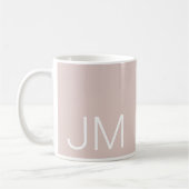 Mug Initiales Monogrammées Surdimensionnées Rose Pâle (Gauche)