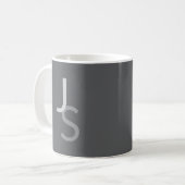 Mug Initiales monogrammes à chevauchement moderne | Gr (Devant gauche)