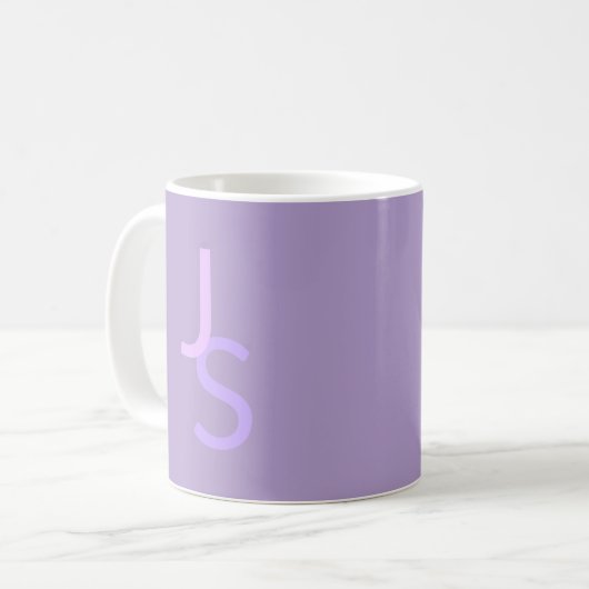 Mug Initiales monogrammes à chevauchement moderne | Po (Devant gauche)