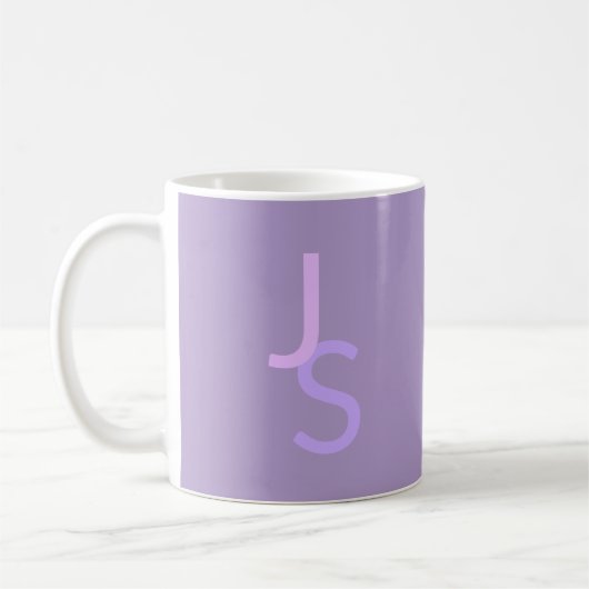 Mug Initiales monogrammes à chevauchement moderne | Po (Gauche)