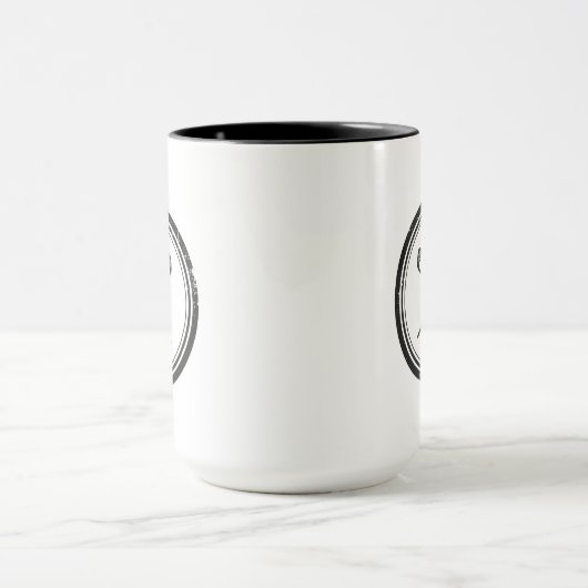 Mug Initiales Monogrammes modernes Noir et Blanc (Centre)