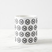 Mug Initiales monogrammes simples noir et blanc (Centre)