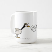 Mug Initiales personnalisées de l'oie de baiser Couple (Devant gauche)