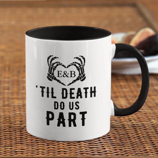 Mug Initiales personnalisées Jusqu'à la mort Mariage