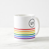 Mug Initiales personnalisées LGBT Fierté Drapeaux (Devant droit)