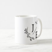 Mug Initiales Personnalisées Monogramme Botanique Flor (Devant droit)
