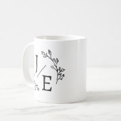 Mug Initiales Personnalisées Monogramme Botanique Flor (Devant gauche)