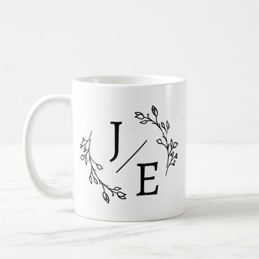 Mug Initiales Personnalisées Monogramme Botanique Flor (Gauche)