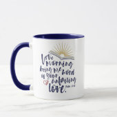 Mug INJUSTE AMOUR Psaume Bible Écriture Marine Café (Gauche)