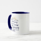 Mug INJUSTE AMOUR Psaume Bible Écriture Marine Café (Devant gauche)