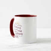 Mug INJUSTE AMOUR Psaume Bible Écriture Maroon (Devant gauche)