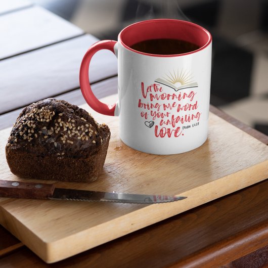 Mug INJUSTE AMOUR Psaume Bible Écriture Rouge Café
