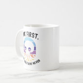 Mug Ink First Ask Questions Never Funny Octopus Retro (Devant gauche)