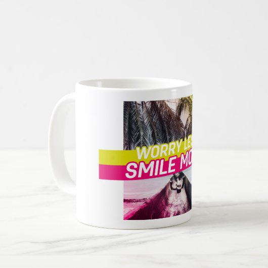 Mug Inquiète Moins, Souriez Plus (Devant gauche)