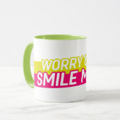 Mug Inquiète Moins, Souriez Plus (Devant gauche)