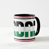 Mug Inscription du drapeau jordanien Vert rouge noir (Devant droit)