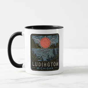 Mug Inscrivez-vous à Ludington Michigan Neon pour la c