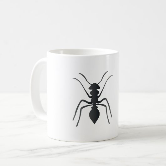 Mug Insectes de silhouettes de fourmi Noir Bleu Vert e (Devant gauche)