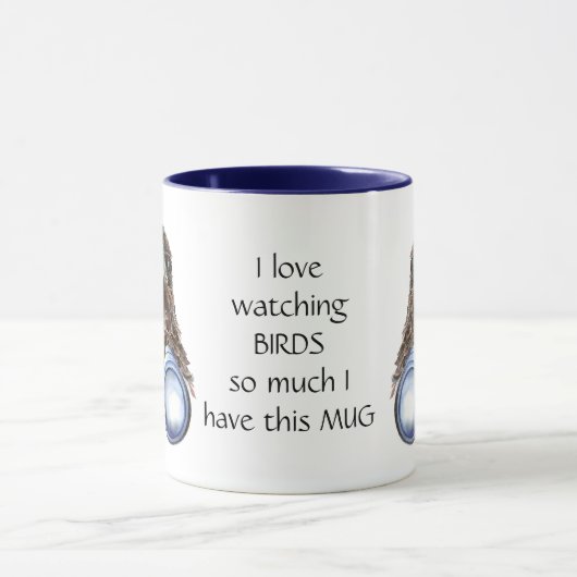 Mug Inséparable Watching Hawk Binoculums Fun Citation (Centre)