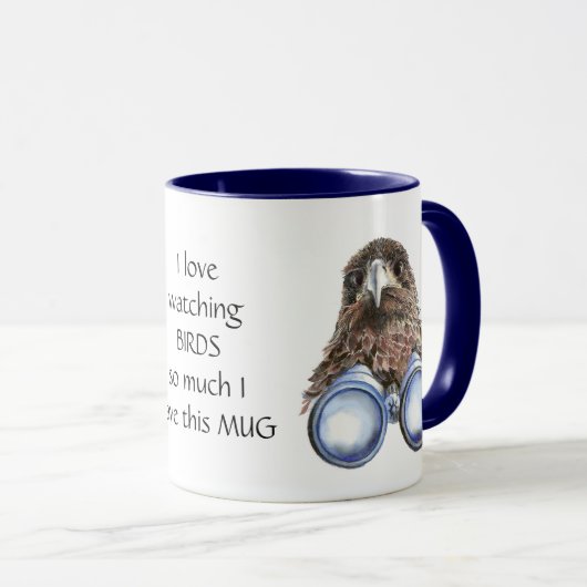 Mug Inséparable Watching Hawk Binoculums Fun Citation (Devant droit)