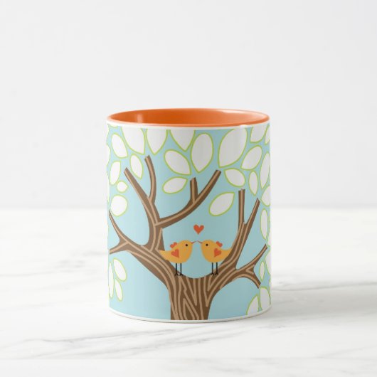 Mug Inséparables dans un arbre (jour) (Centre)