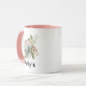 Mug Inséparables en aquarelles pastel (Devant gauche)