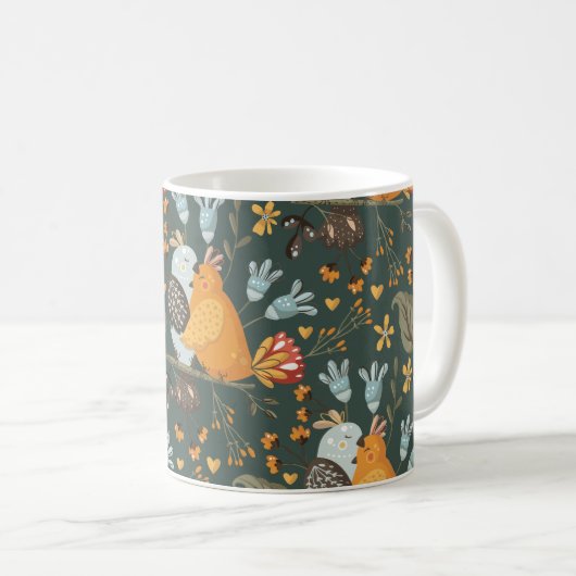 Mug Inséparables Floral Bohemian Motif (Devant droit)