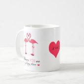 Mug Inséparables heureux Famingos rose d'endroit (Devant gauche)