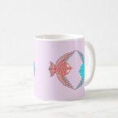 Mug Inséparables roses et bleus mignons (Devant droit)