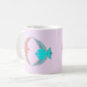 Mug Inséparables roses et bleus mignons (Devant gauche)