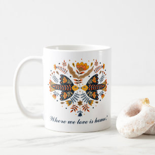Mug Inséparables Scandinaves Folk Art Saint Valentin